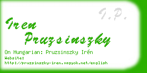 iren pruzsinszky business card